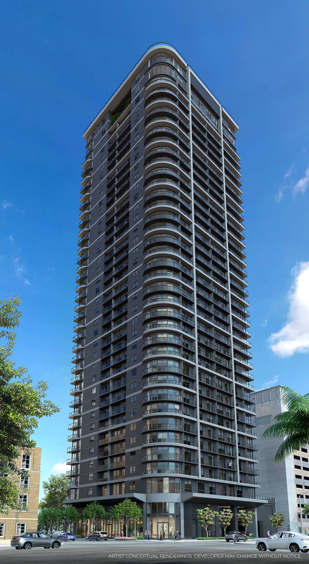 501 First Residences new construction condo project exterior Miami, FL