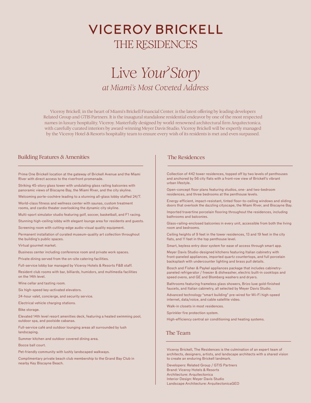 Viceroy Brickell Fact Sheet