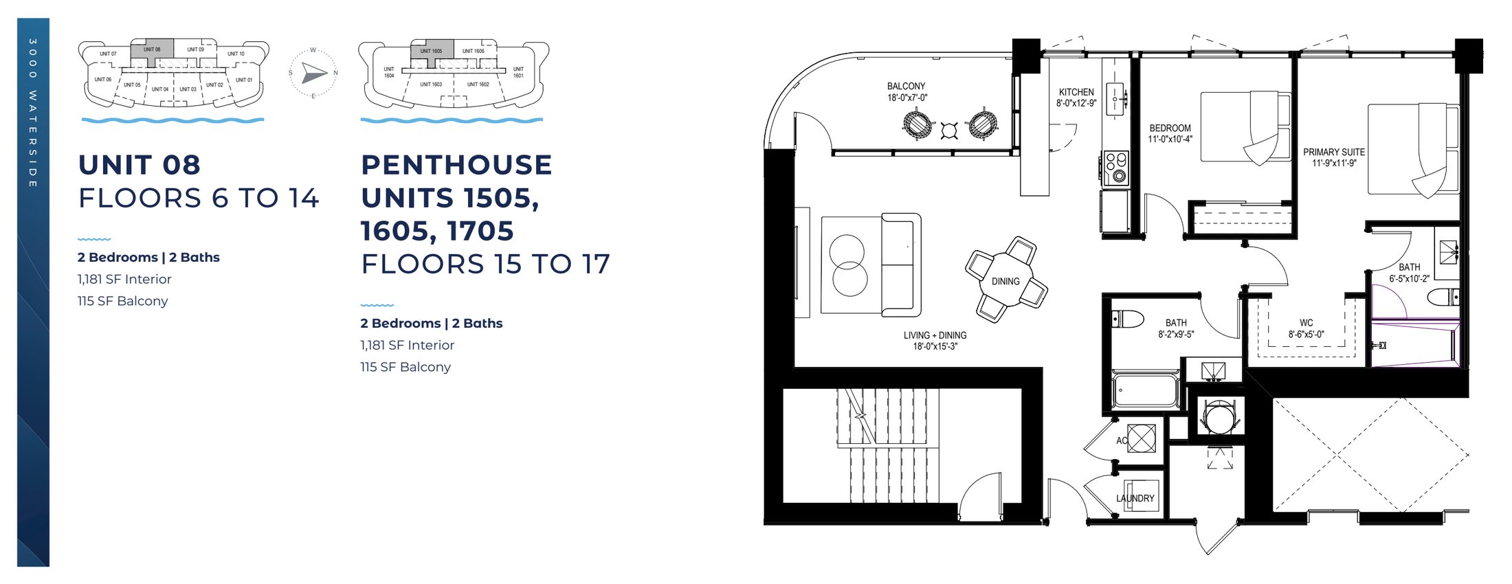 Waterside Floorplans 08:1505:1605:1705