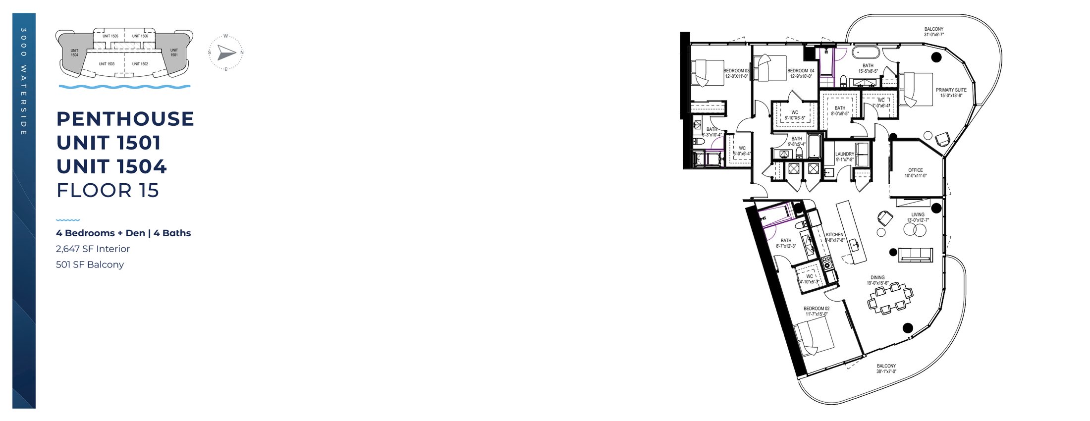Waterside Floorplans 1501:1504