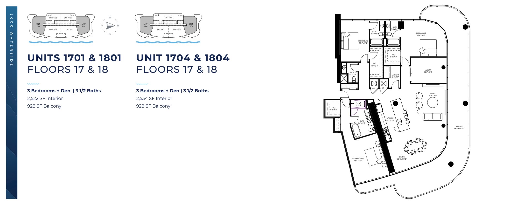 Waterside Floorplans 1701:1801:1704:1804