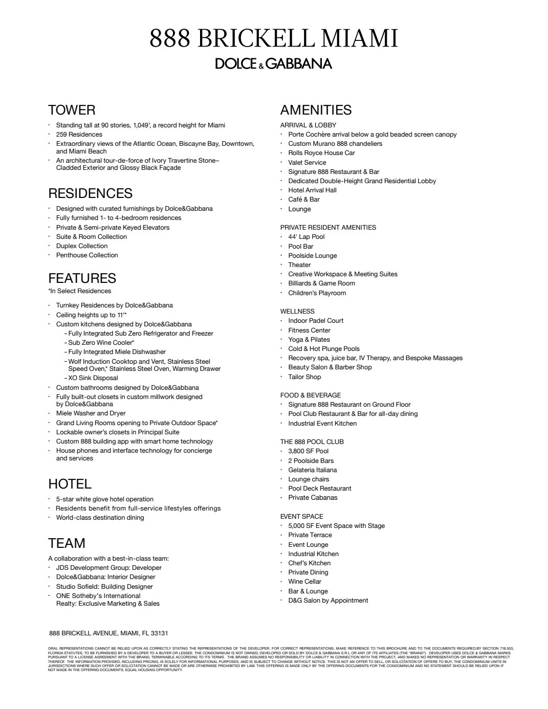 Eng 888 Brickell Dolce&gabbana Unbranded