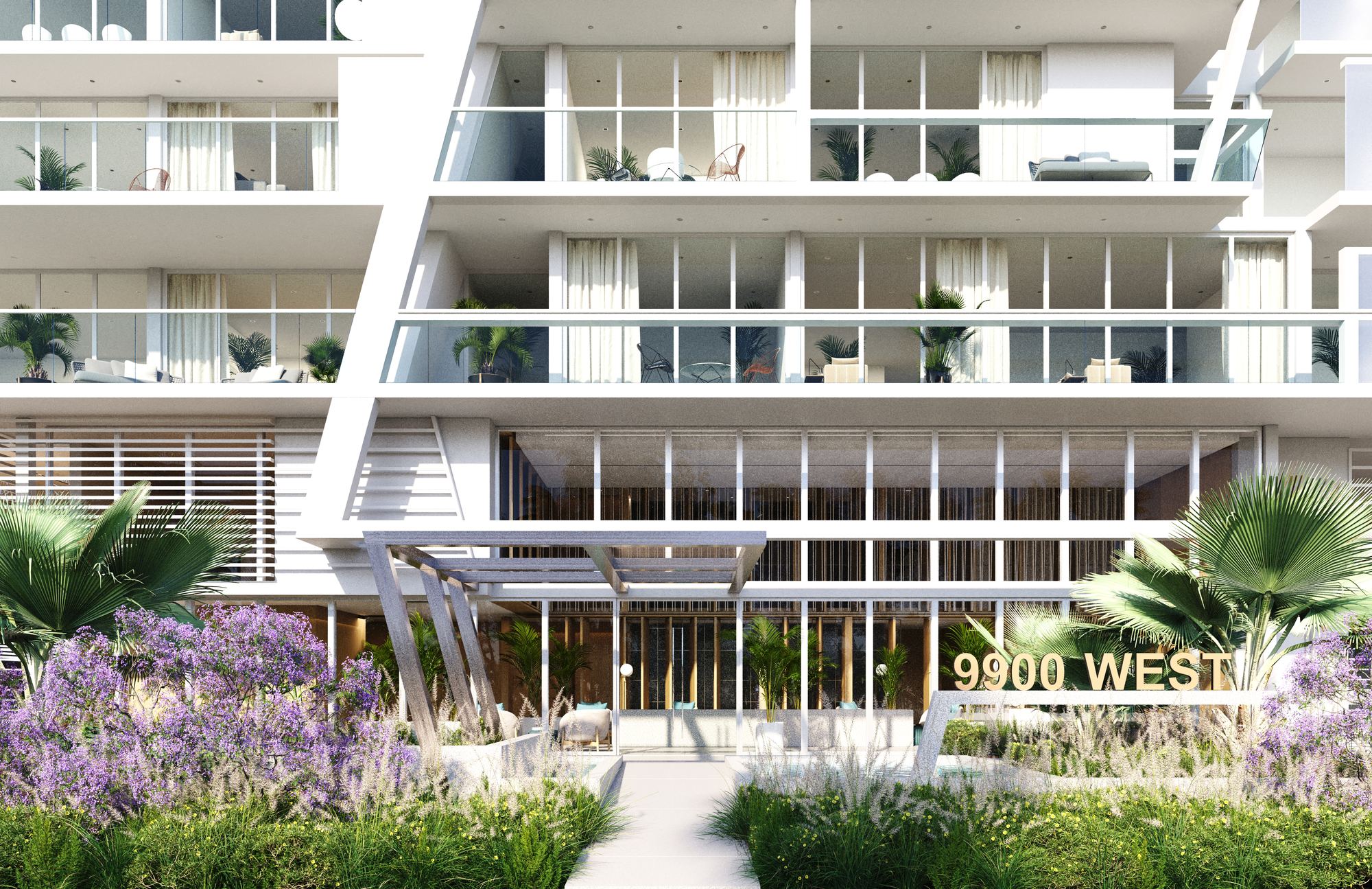 9900 West new construction condo project exterior Bay Harbor Islands, FL