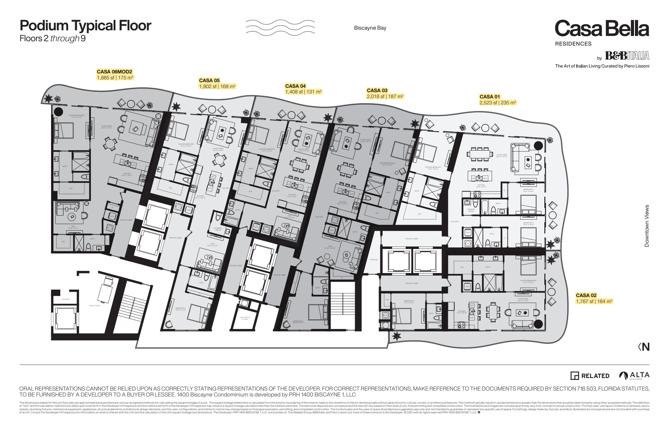 Casa Bella Key Plans Podium Typical Floor