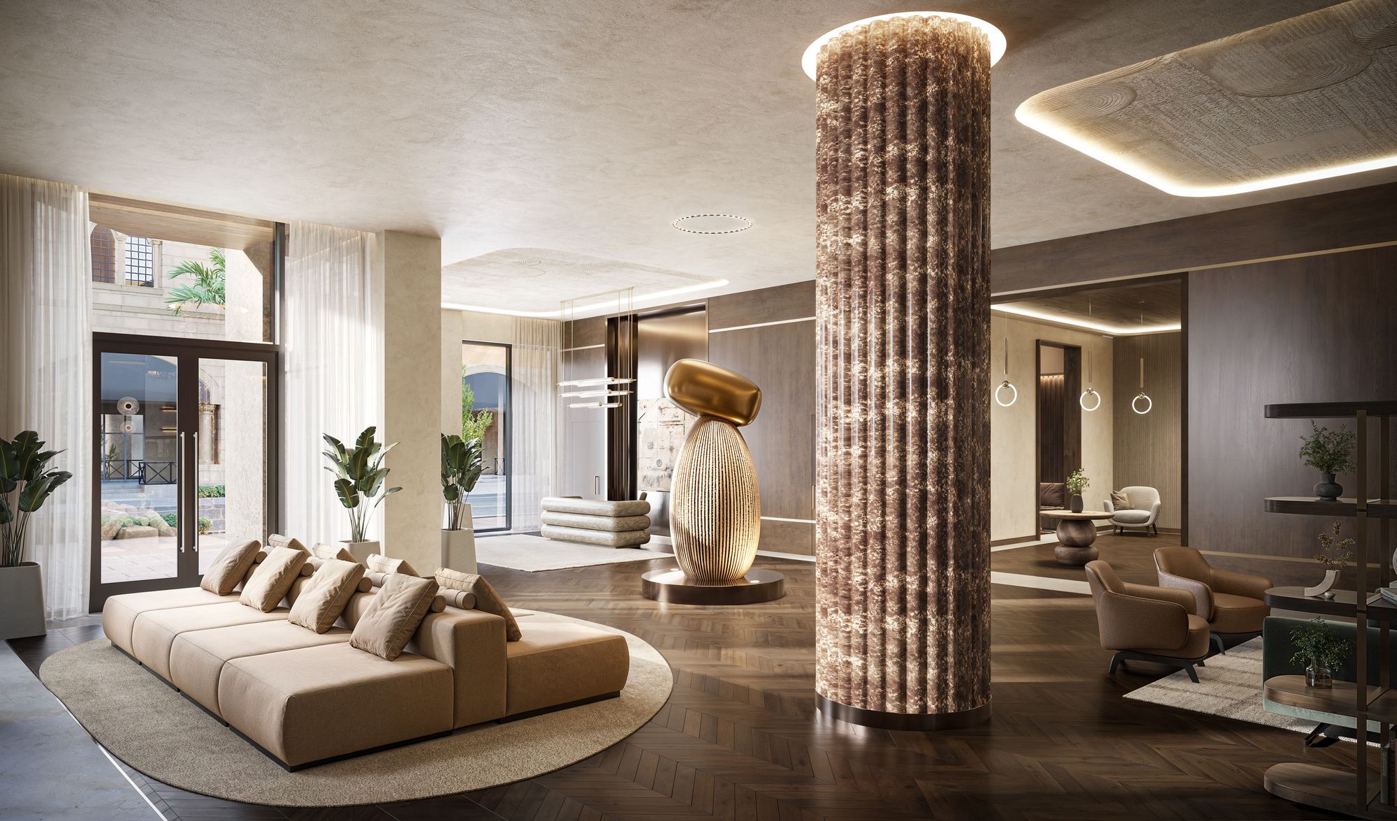 Refined South Florida lobby entrance