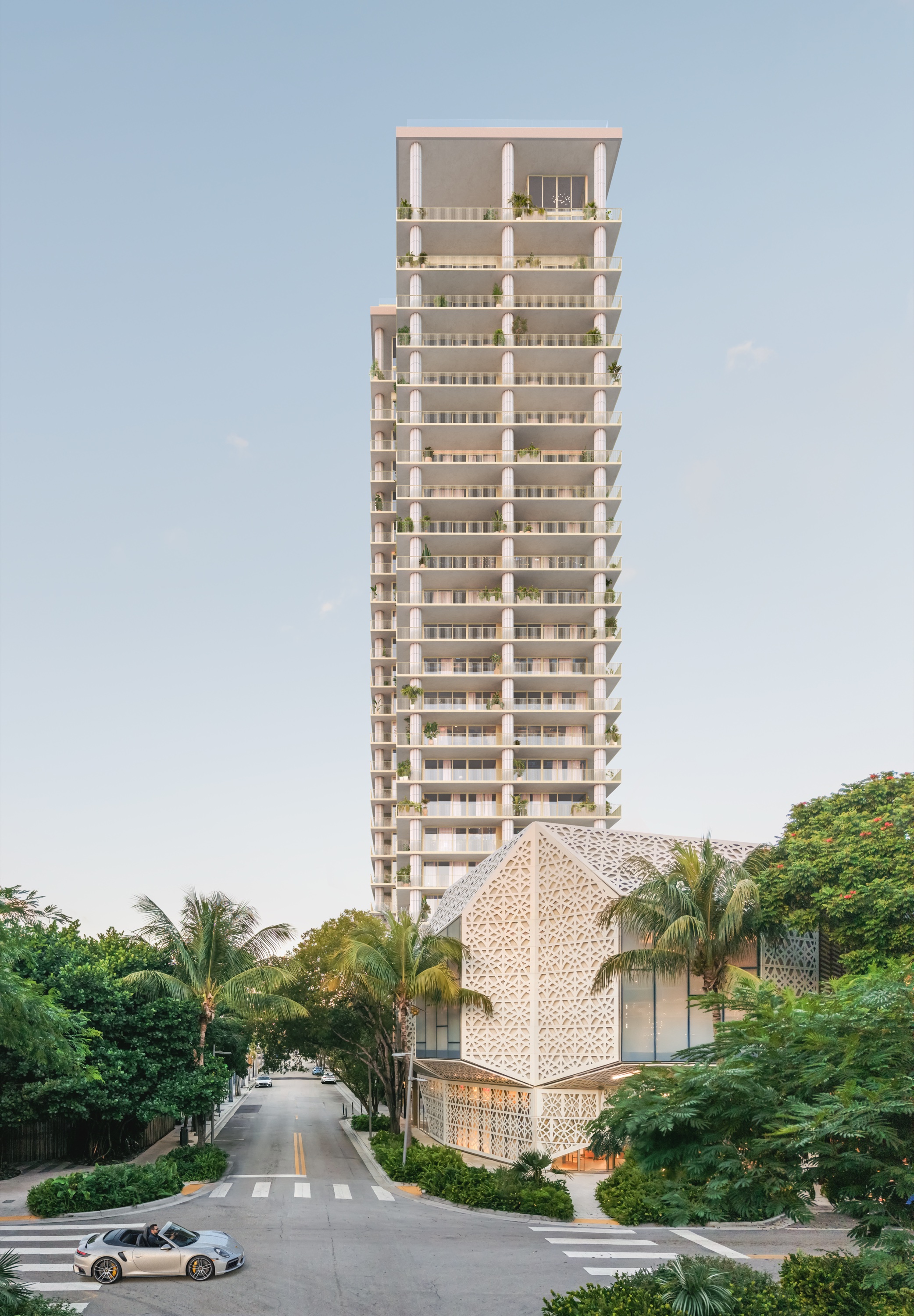 Fouquet's Hotel & Residences new construction condo project exterior Miami Design District, Miami, FL