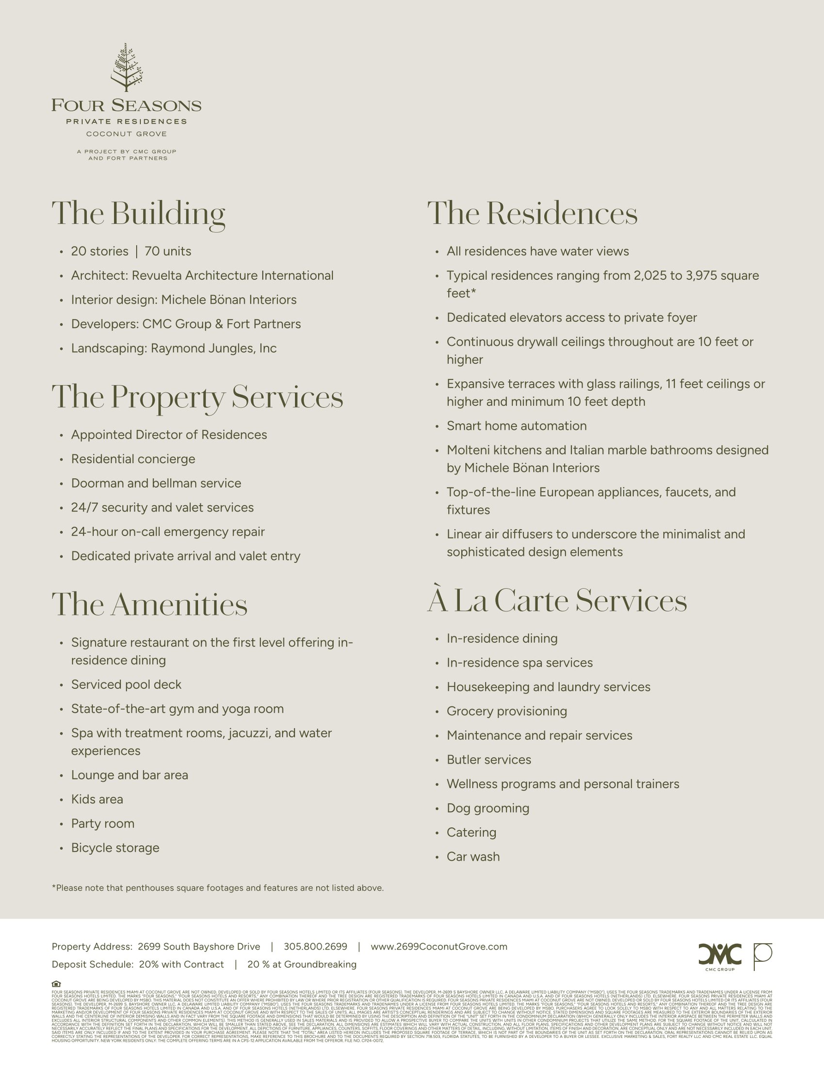 Four Seasons Private Residences Coconut Grove Fact