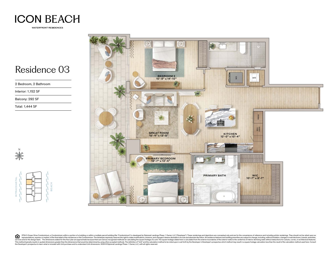 03 Residences Icon Beach Floorplan Digital Color
