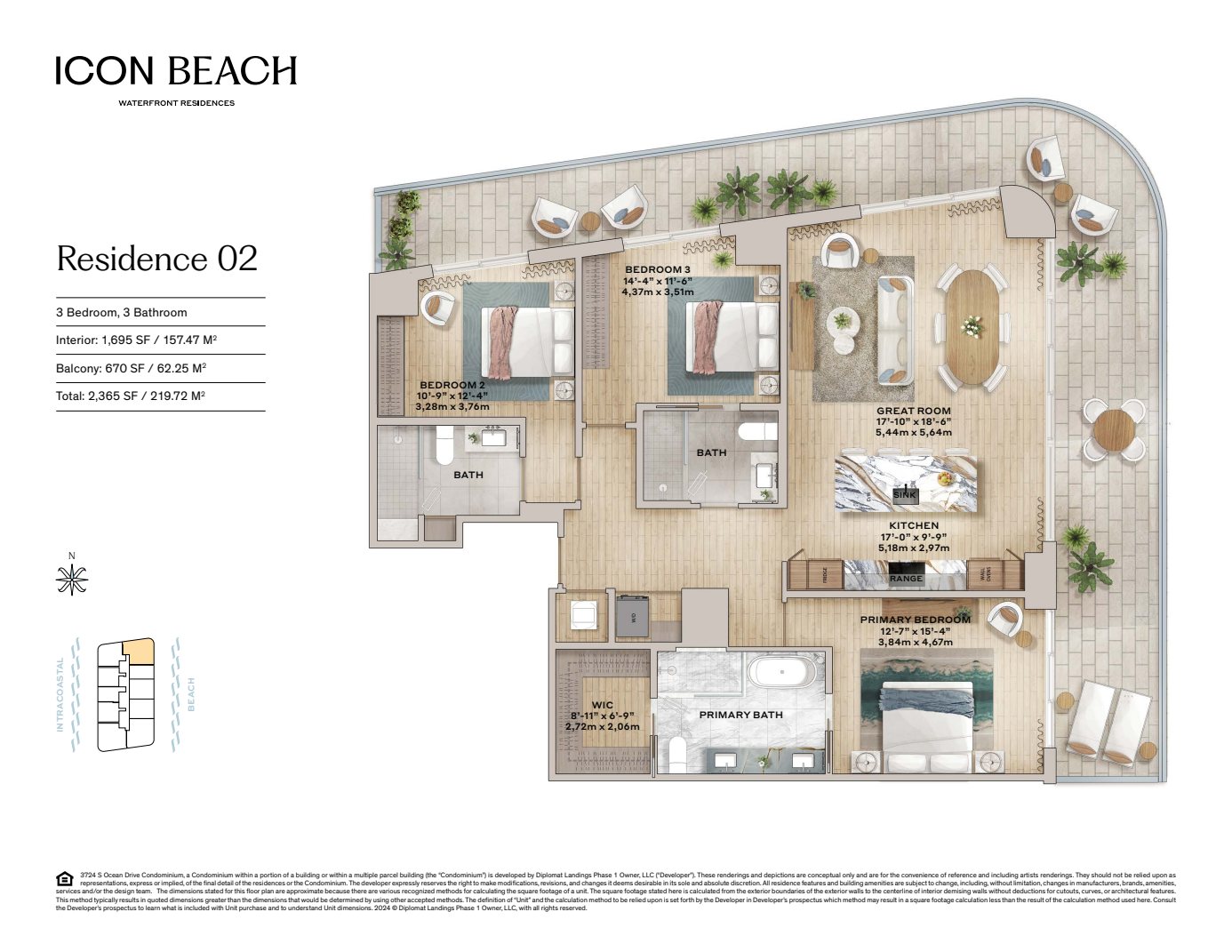 02 Residences Icon Beach Floorplan Digital Color