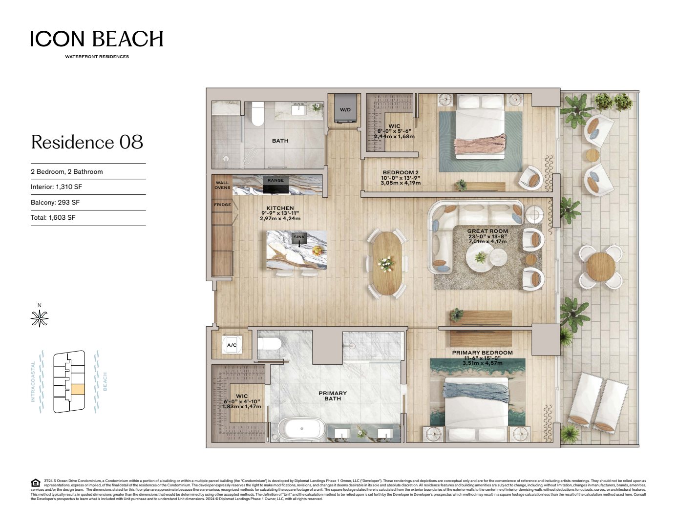 08 Residences Icon Beach Floorplan Digital Color