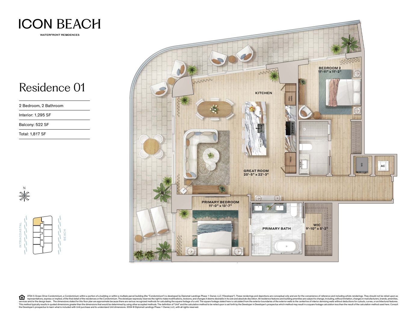 01 Residences Icon Beach Floorplan Digital Color
