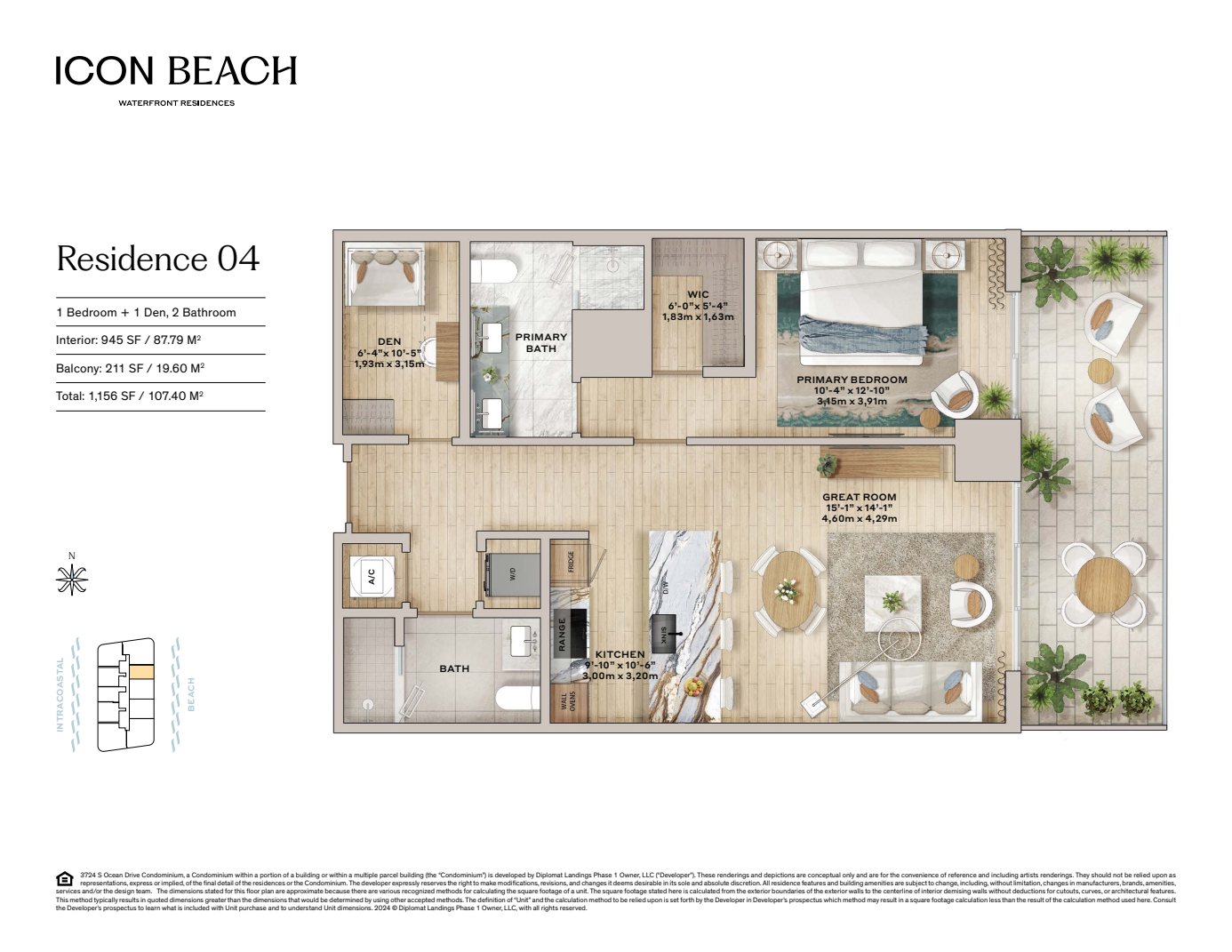 04 Residences Icon Beach Floorplan Digital Color