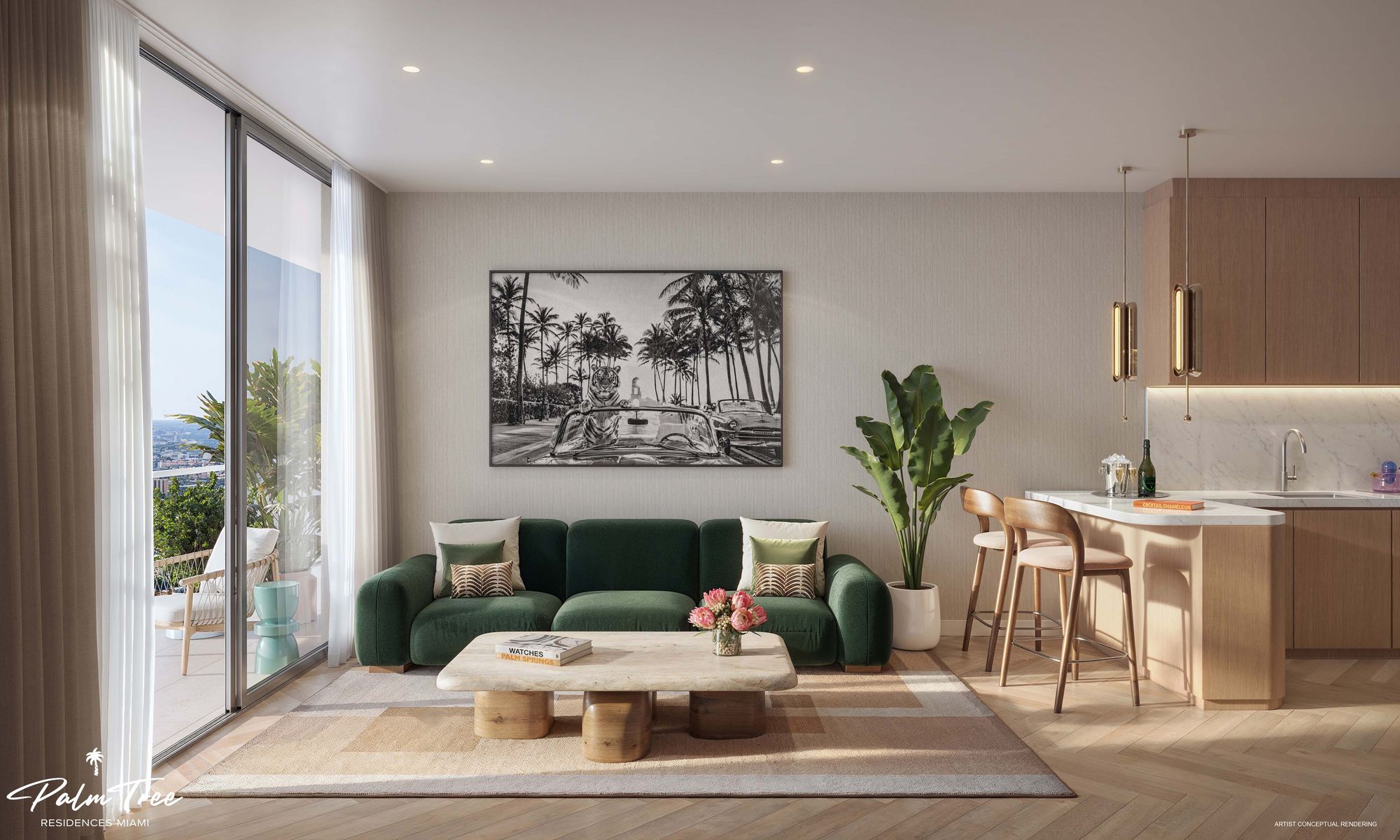 Palm Tree Residences Miami Living Room