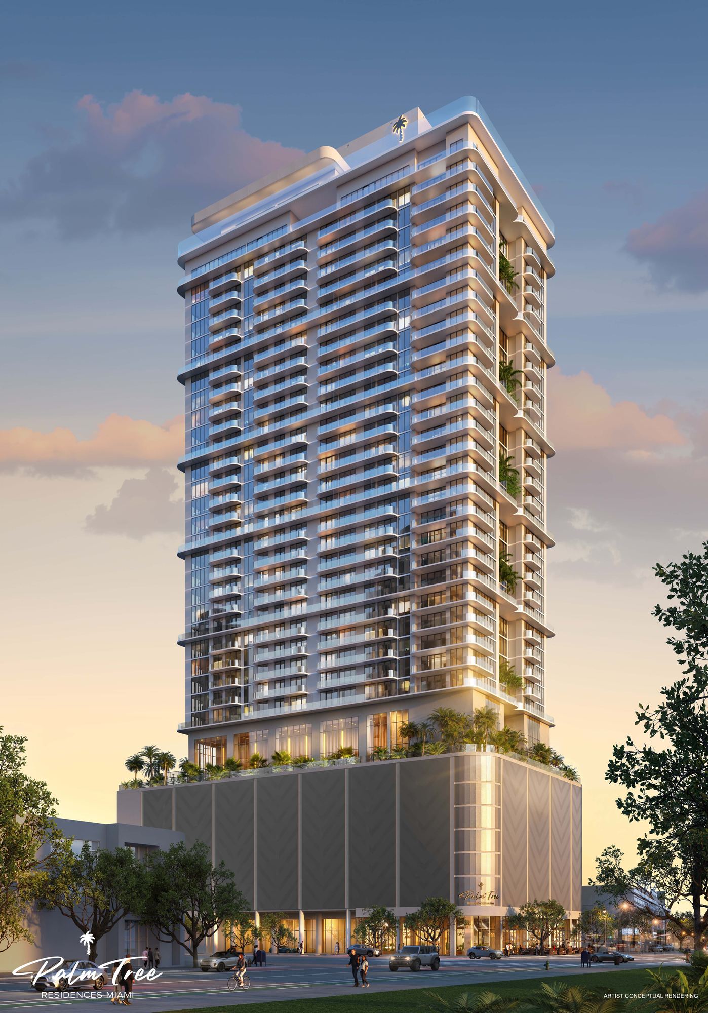 Palm Tree Residences Miami new construction condo project exterior Park West (Downtown Entertainment District), Downtown Miami, FL