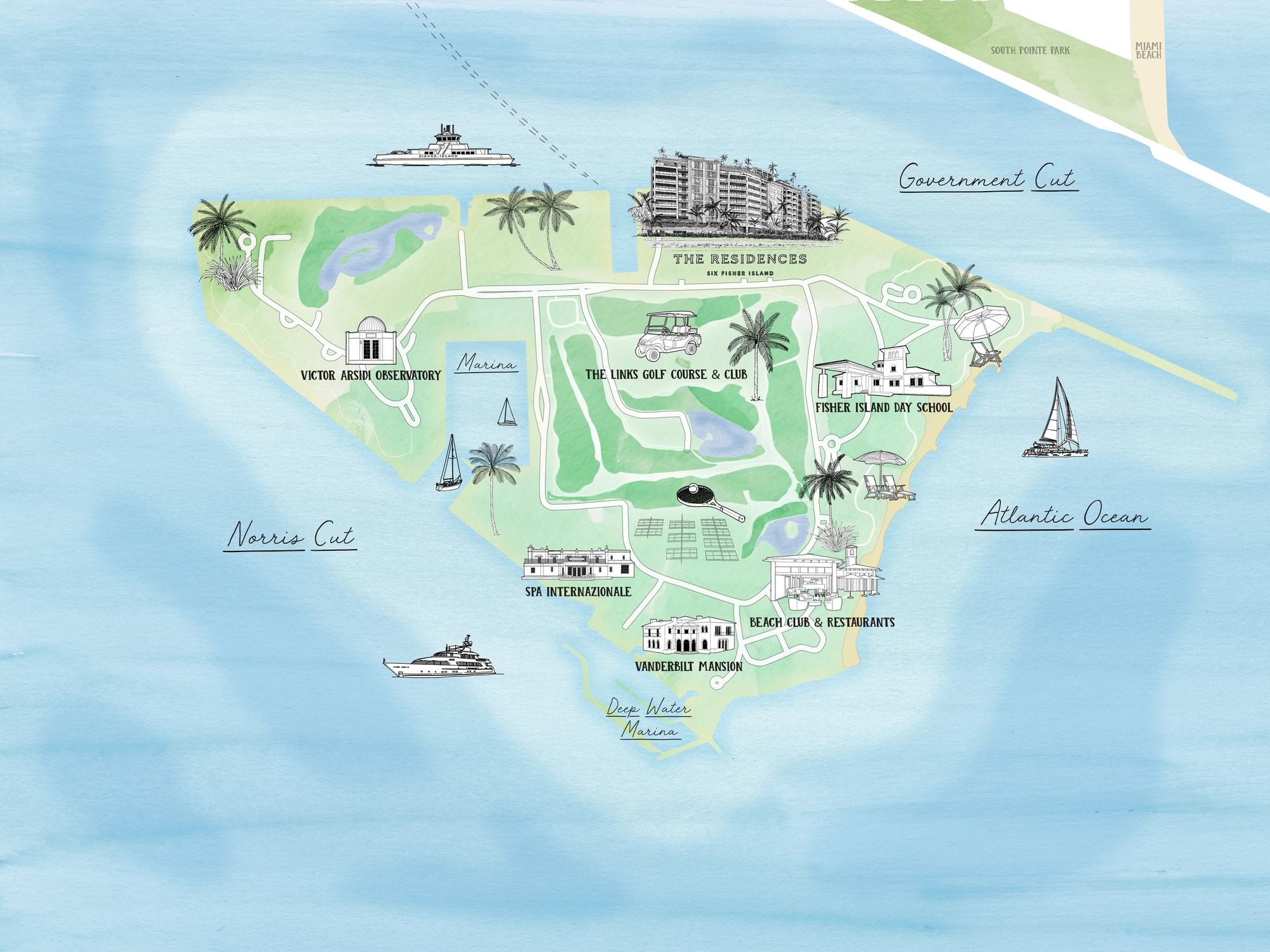 Fisher Island Map Six Fisher Island