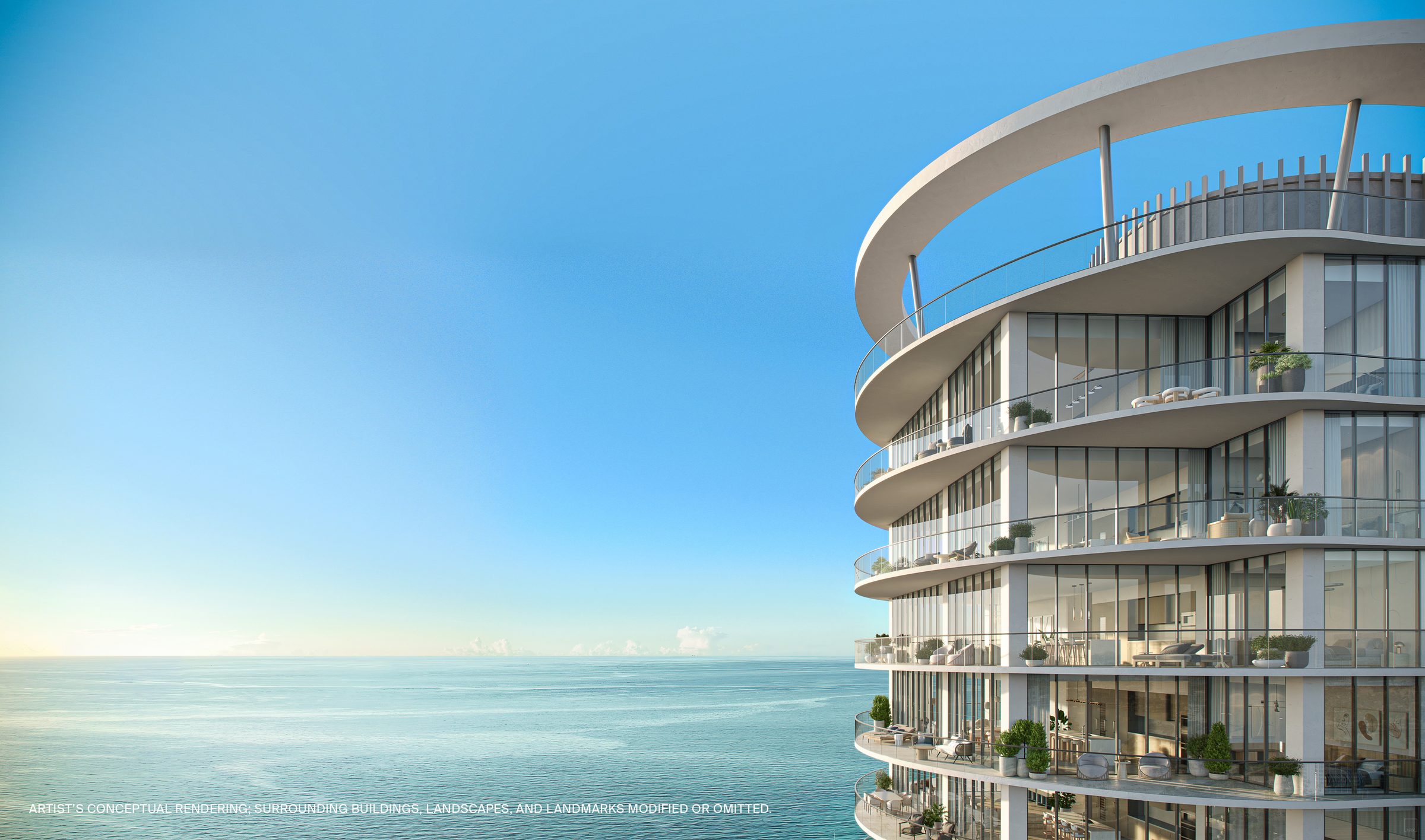 St. Regis Bahia Mar Fort Lauderdale Curved Residential Balconies Above the Ocean