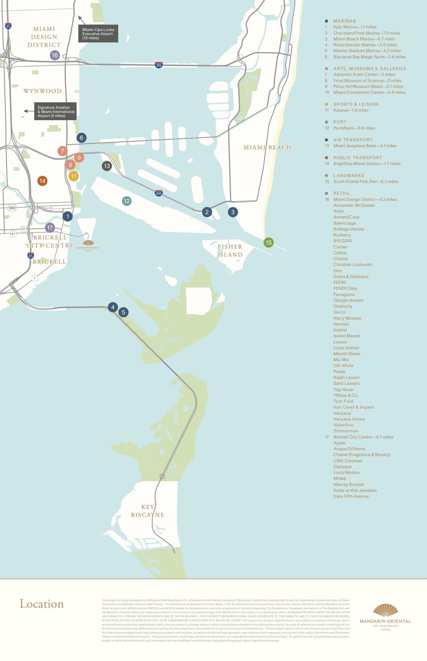 The Residences at Mandarin Oriental, Miami Location