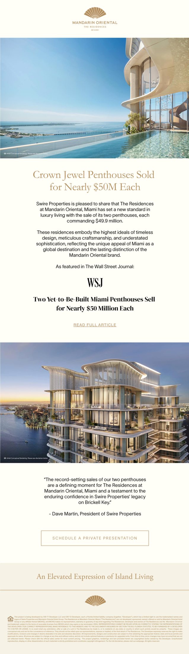 Penthouses Sold Announcement