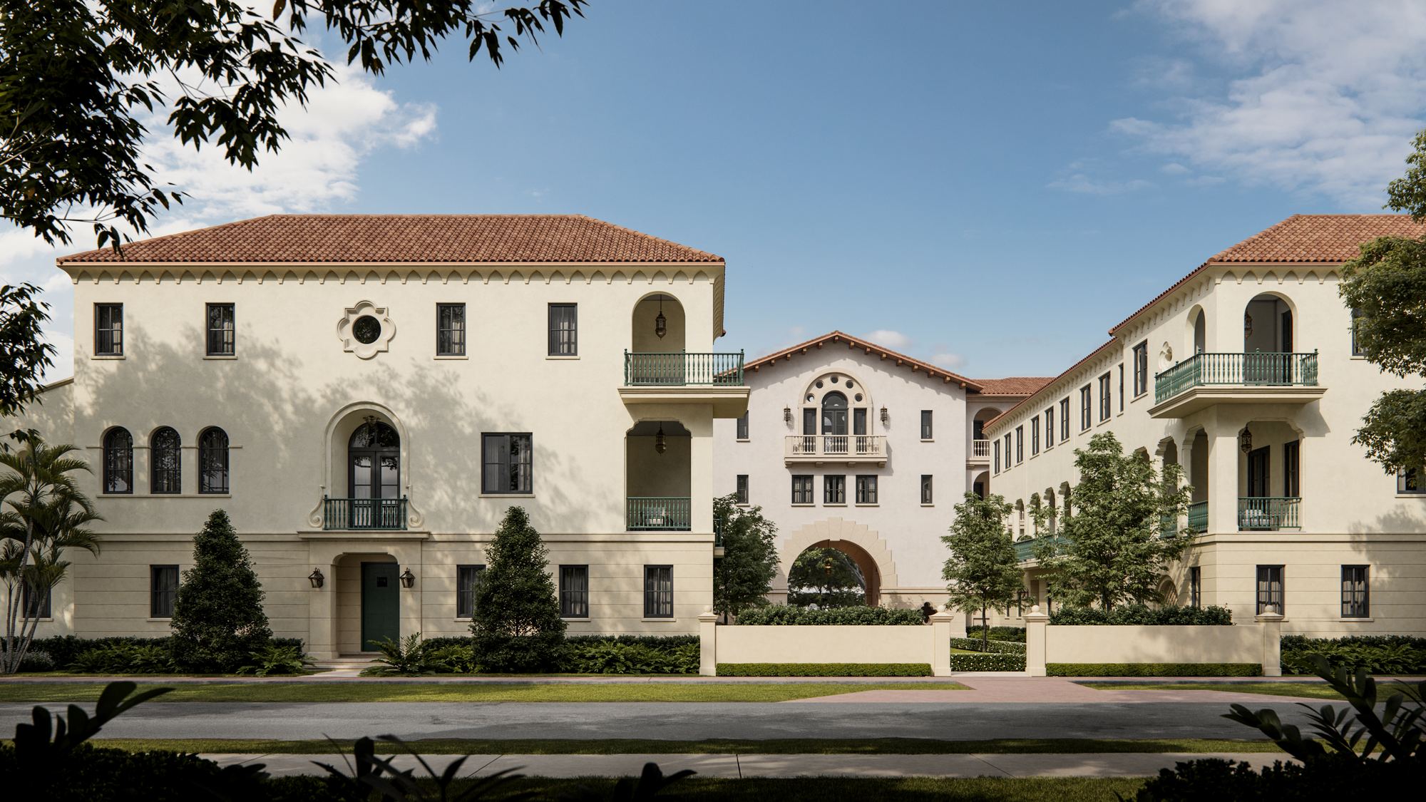 The Village at Coral Gables Townhome Daytime Garden Court