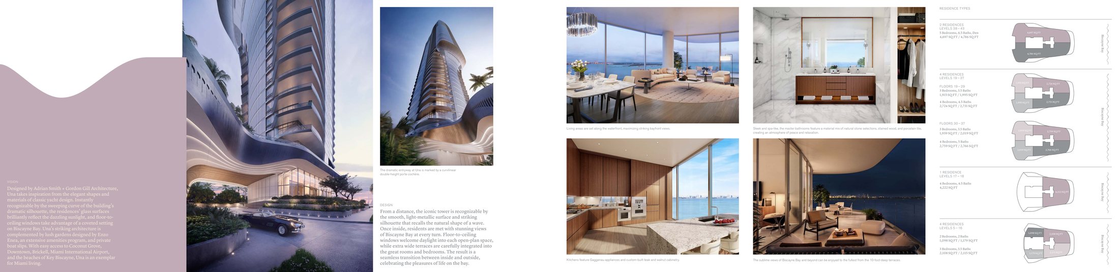 Una Residences new construction condo hero exterior and amenity gallery Miami, FL