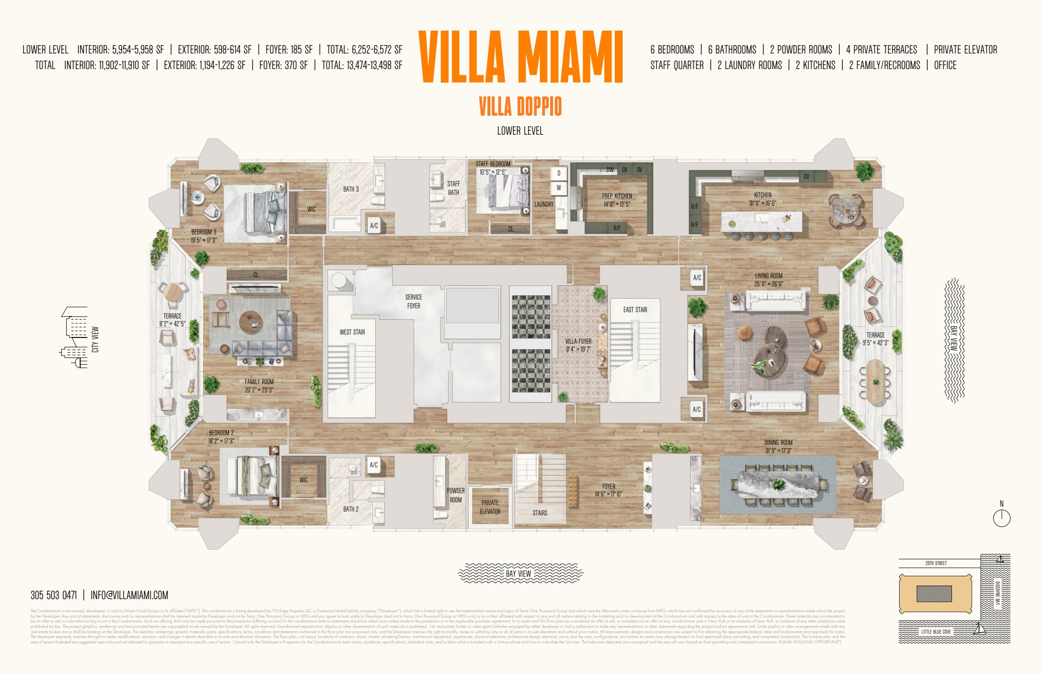 Villa Miami Duplex Floor Plan Llustrated