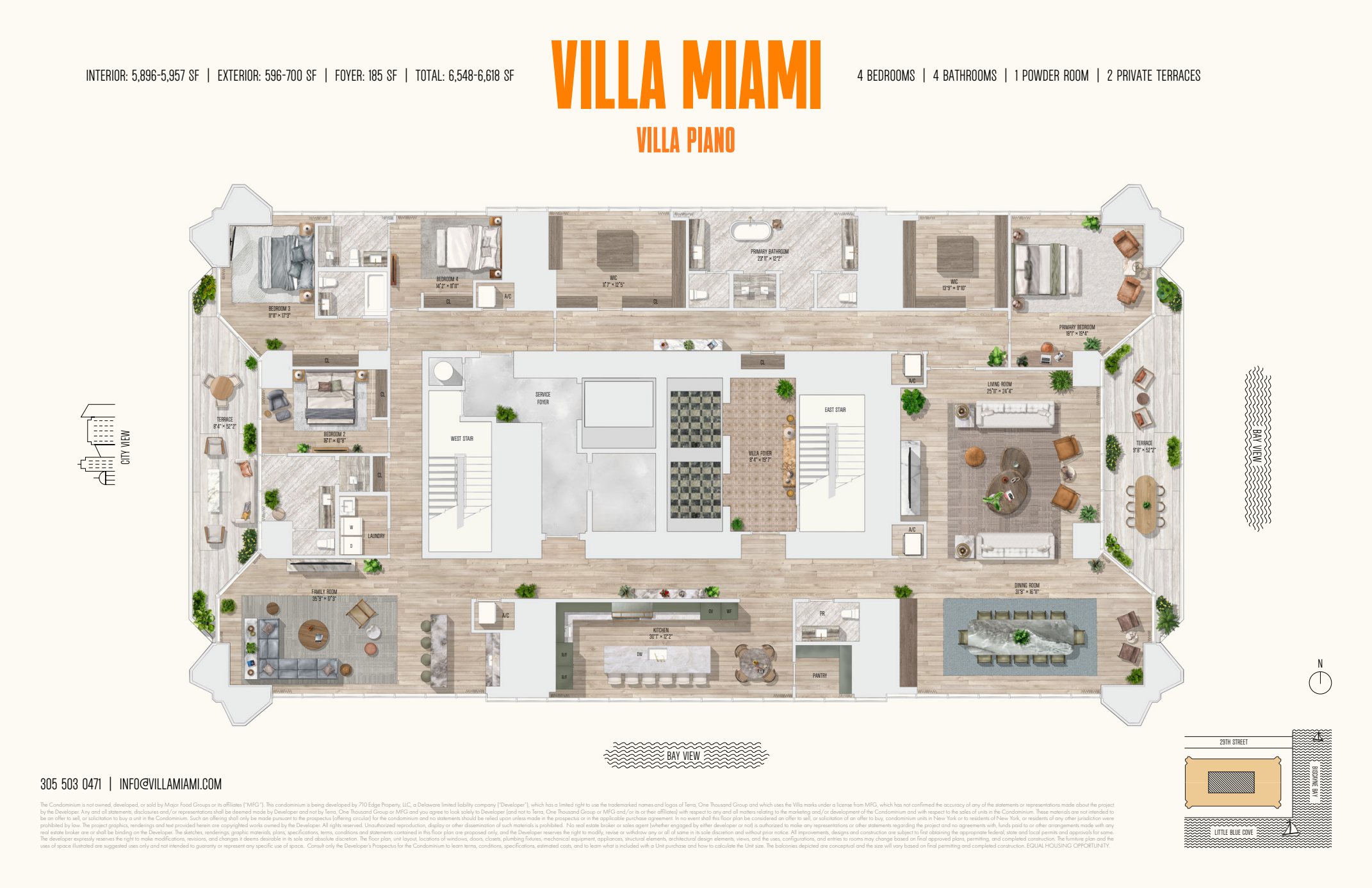 Villa Piano Full Floor Floorplan Illustrated